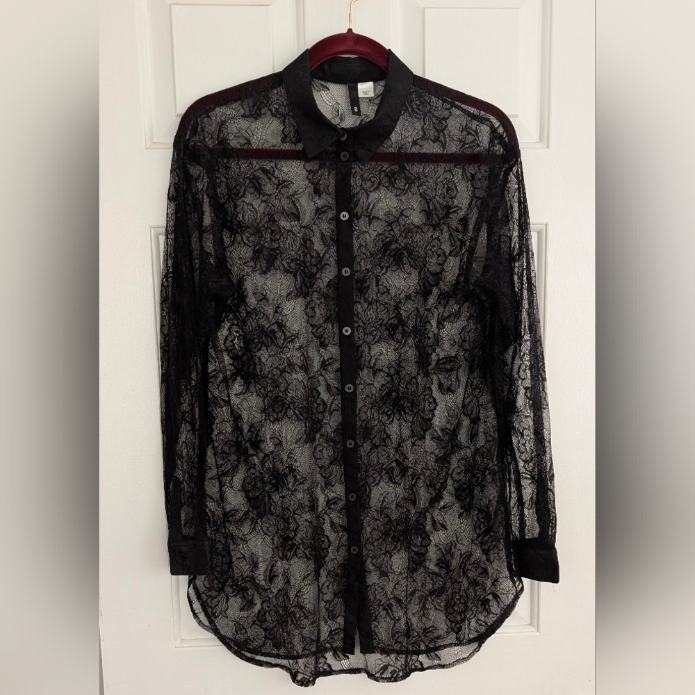 Jazzy Sheer Black Lace Top